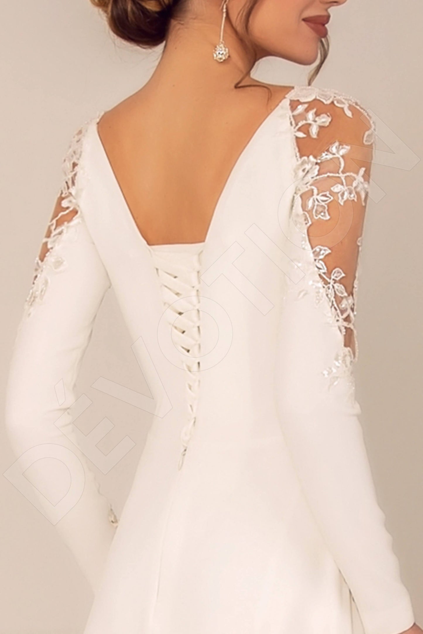 Theresa Open back A-line Long sleeve Wedding Dress 5