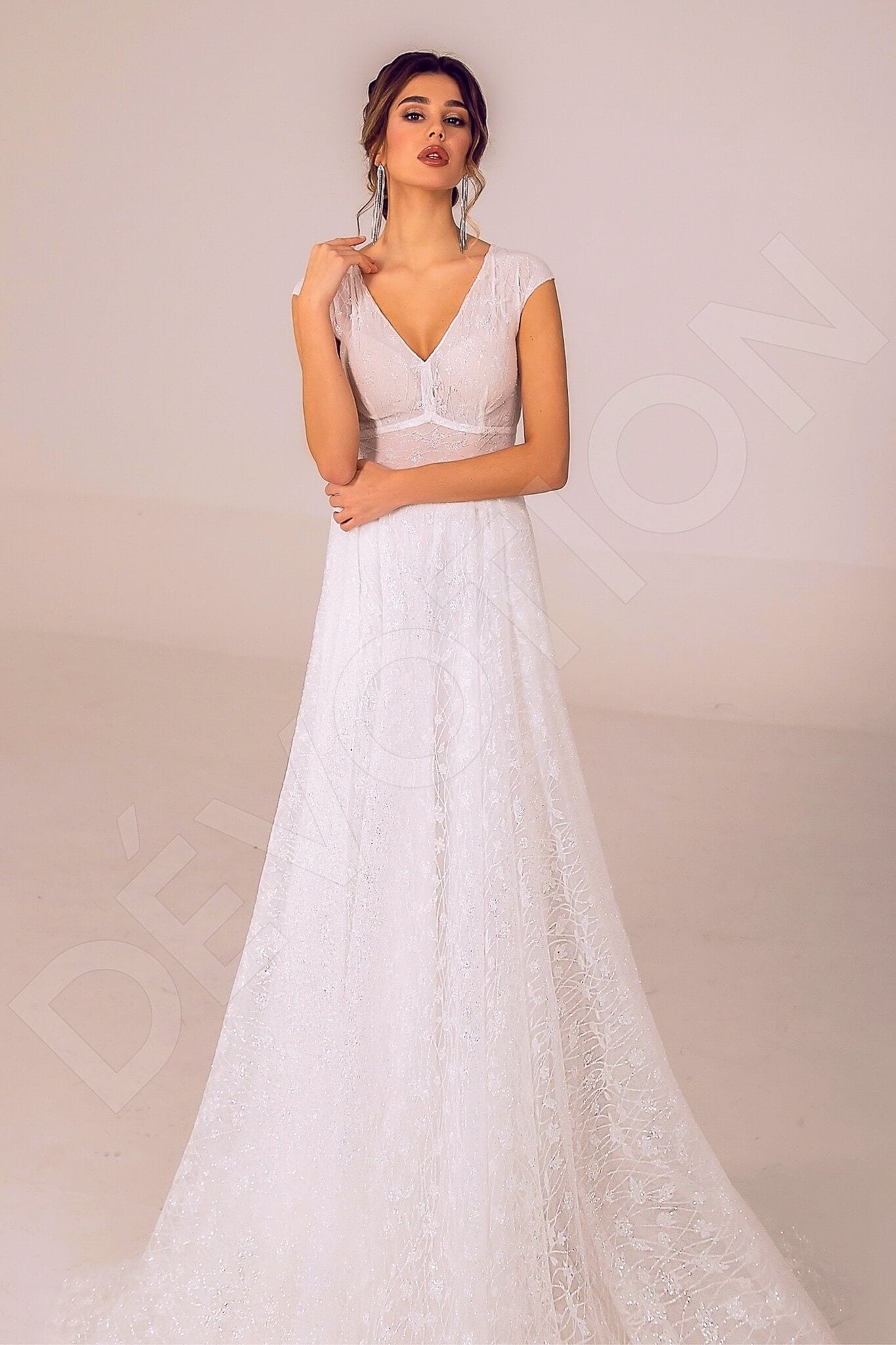 Rosalina A-line V-neck Ivory Wedding dress