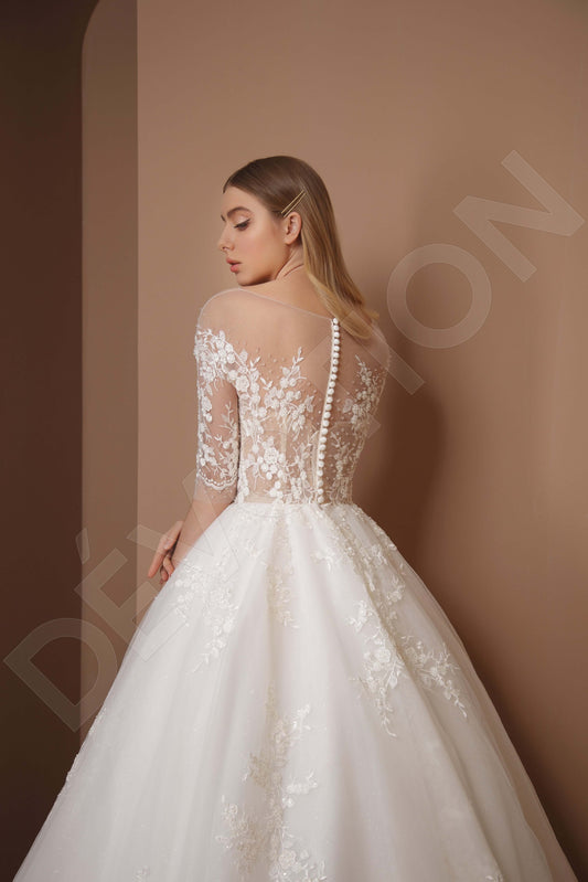 Alpina Princess/Ball Gown V-neck Milk Wedding dress