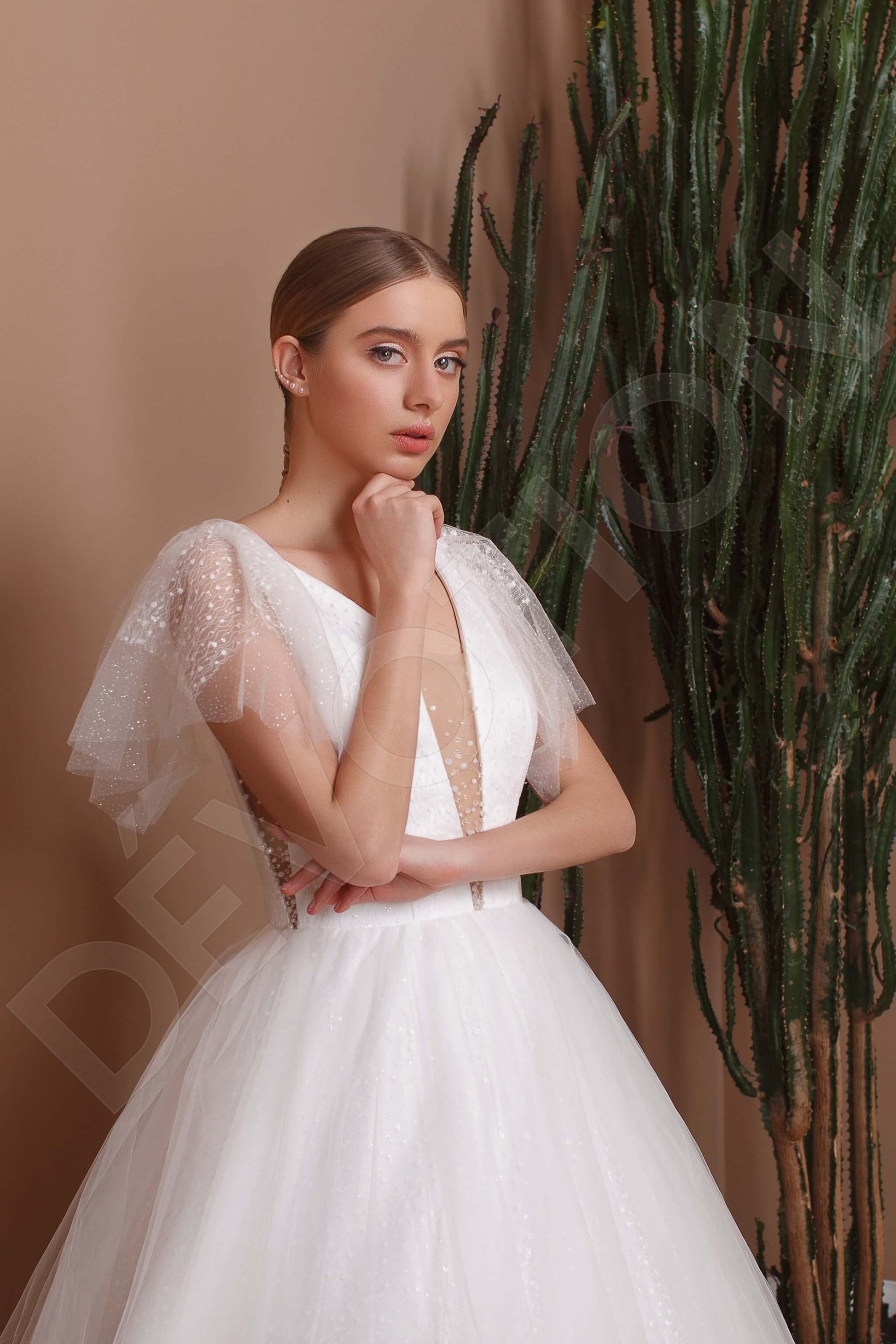 Envilla Princess/Ball Gown V-neck Milk Wedding dress