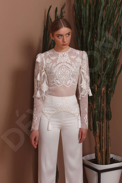 Lannie Full back Pants Long sleeve Wedding Dress 3