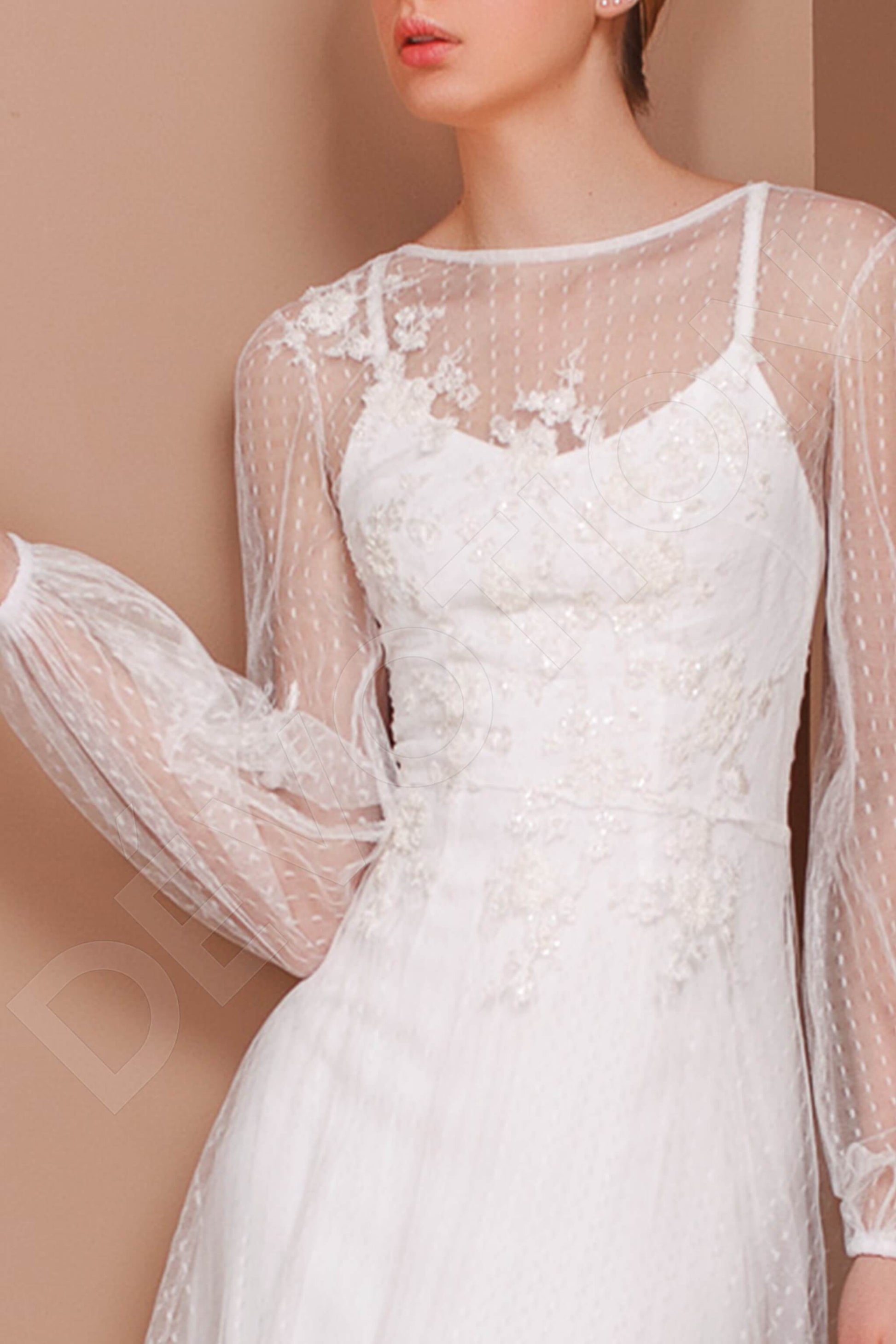 Mariania A-line Halter Milk Wedding dress