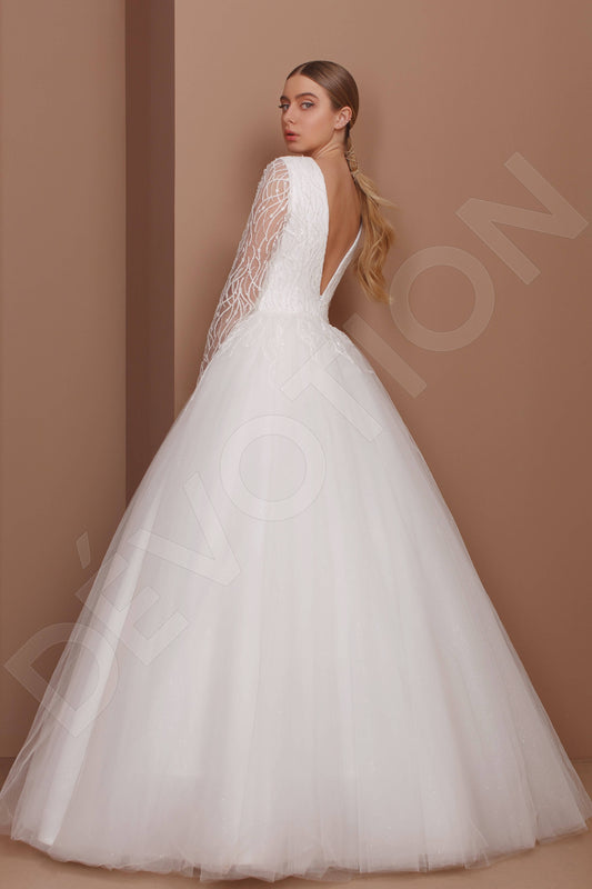 Wendie Princess/Ball Gown Illusion Milk Wedding dress