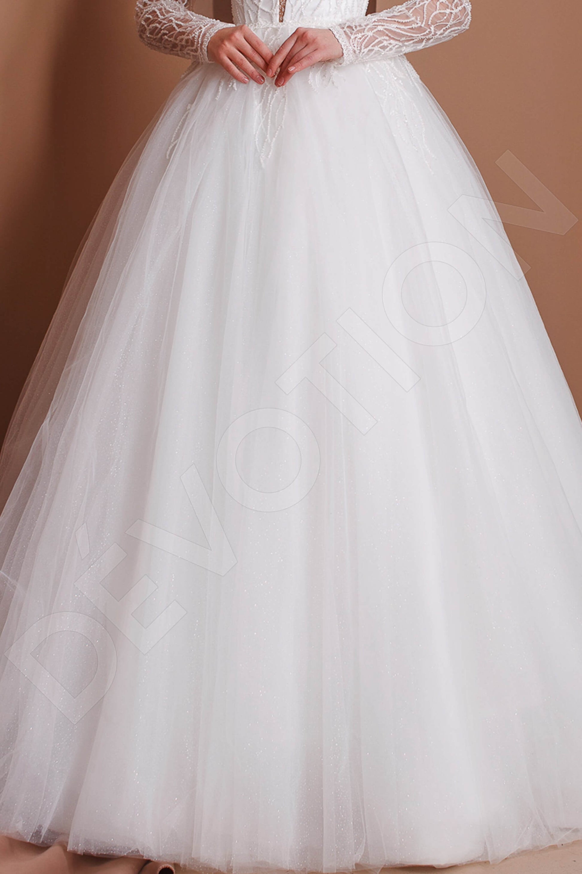 Wendie Princess/Ball Gown Illusion Milk Wedding dress