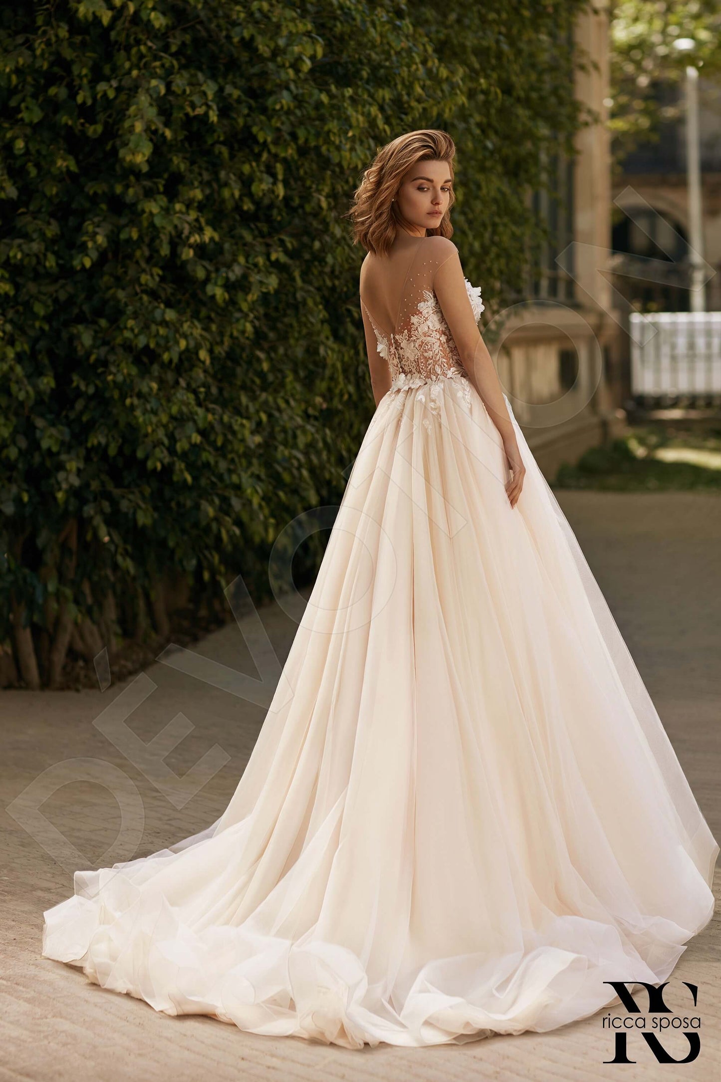 Cali Open back A-line Sleeveless Wedding Dress Back