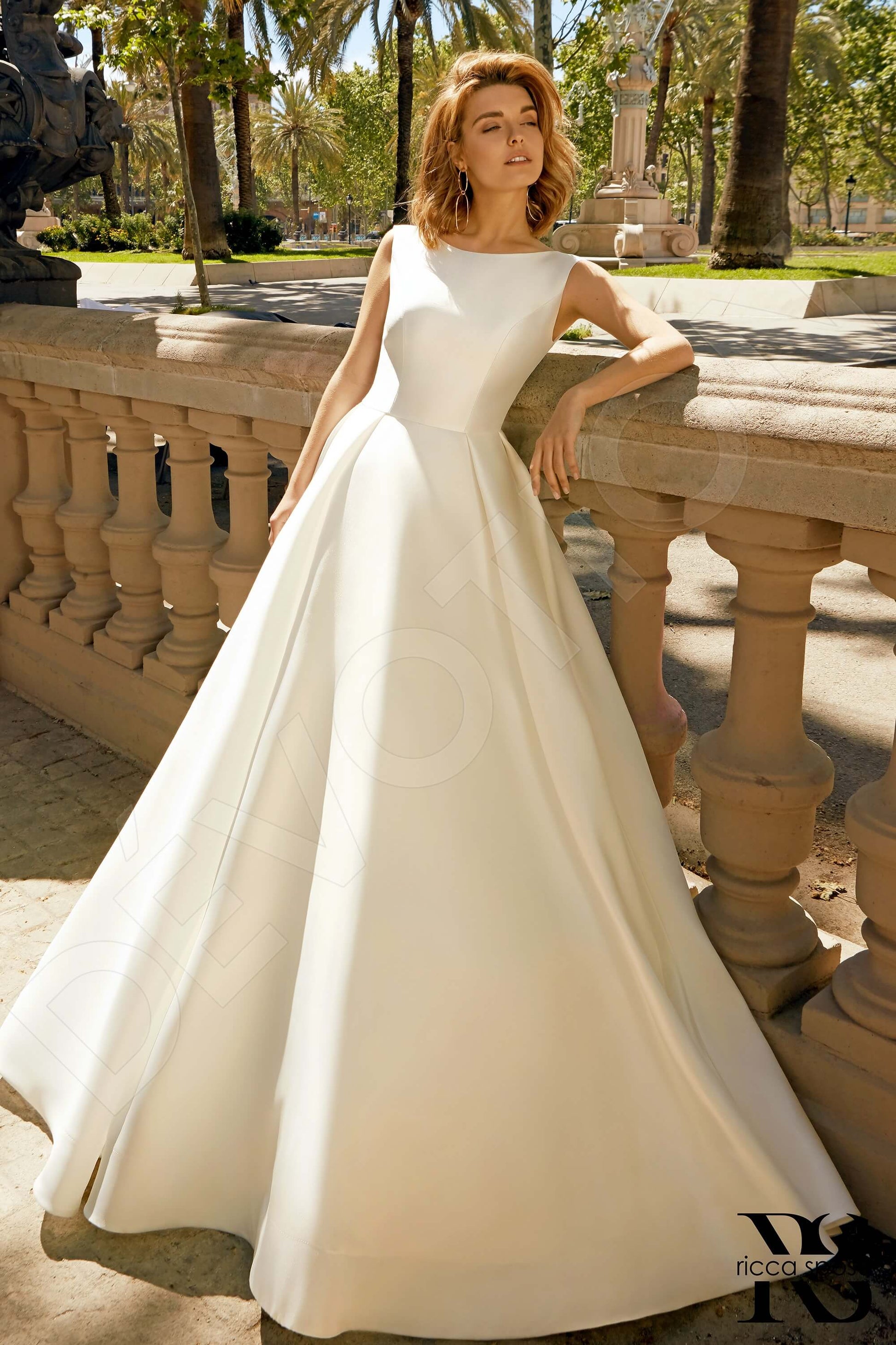 Jazmin A-line Boat/Bateau Ivory Wedding dress