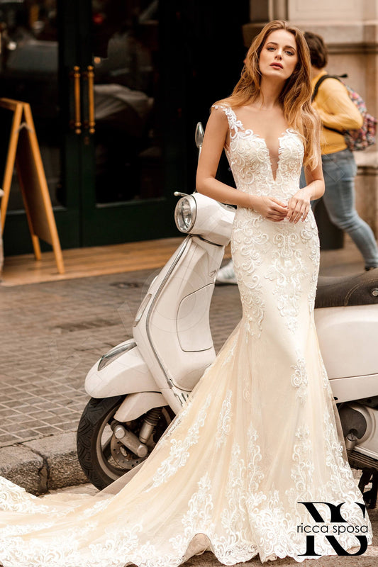 Lyle Trumpet/Mermaid Illusion Milk Nude Wedding dress