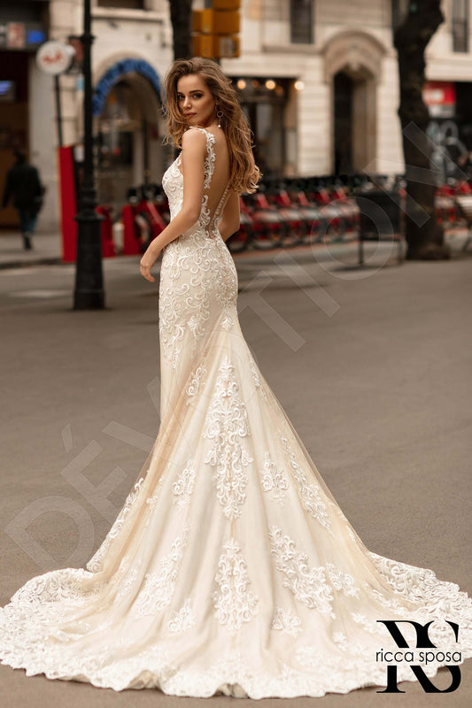 Lyle Trumpet/Mermaid Illusion Milk Nude Wedding dress