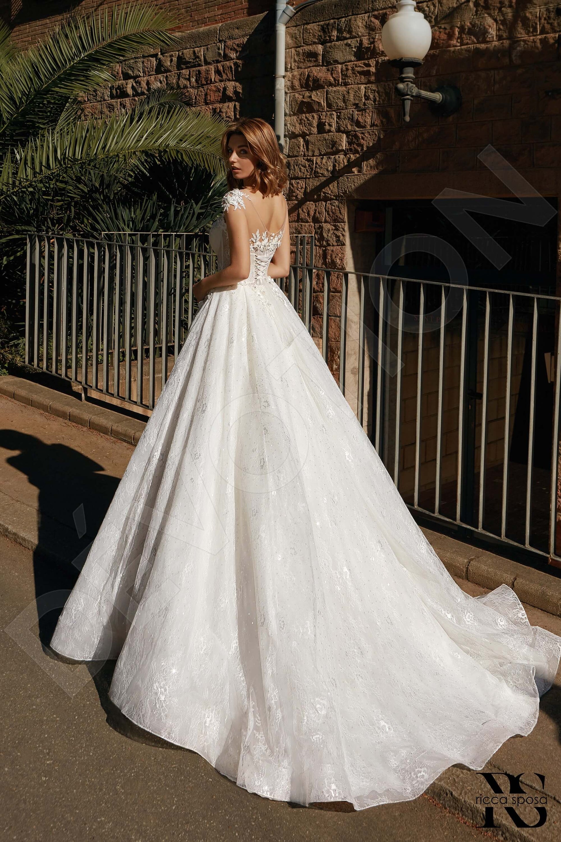 Martina Princess/Ball Gown Illusion Ivory Wedding dress