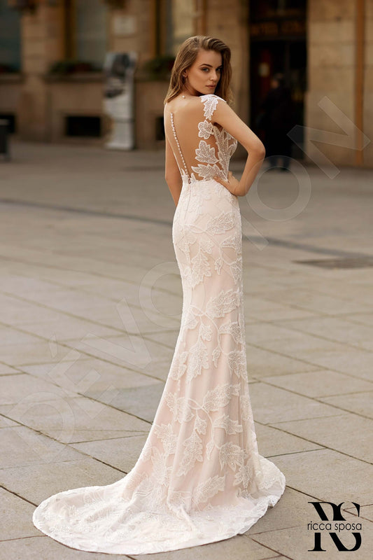 Siania Trumpet/Mermaid Illusion Ivory Nude Wedding dress