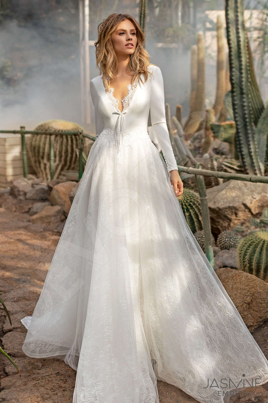 Vitalina A-line Illusion Ivory Wedding dress