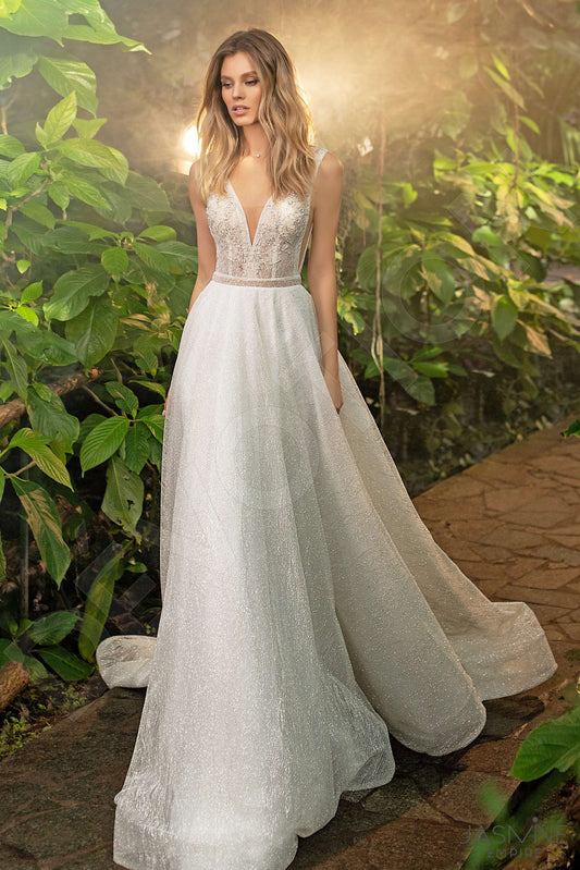 Eliza A-line V-neck Ivory Wedding dress