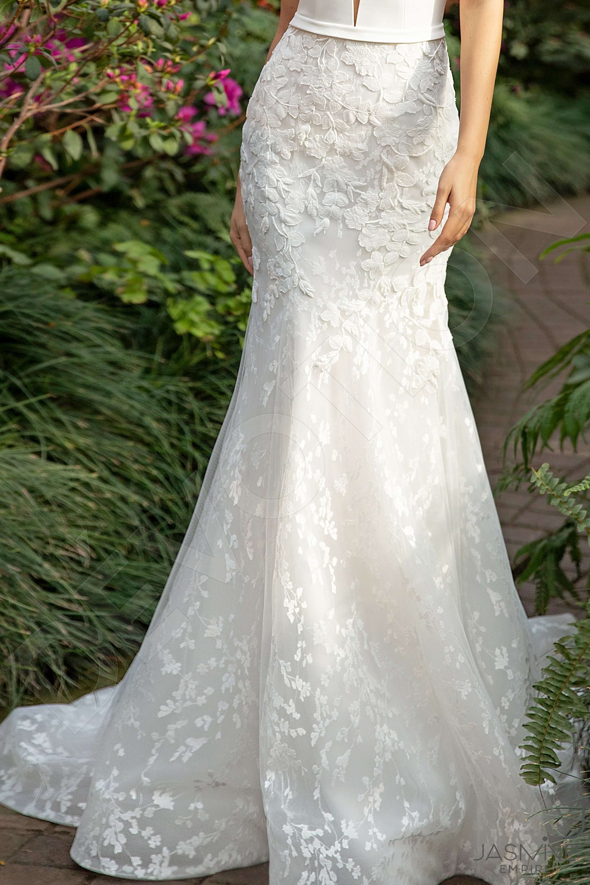 Lora Trumpet/Mermaid Illusion Ivory Wedding dress