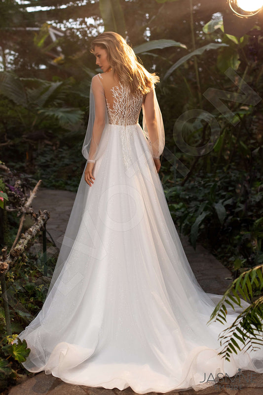 Ruby A-line Illusion Ivory Wedding dress