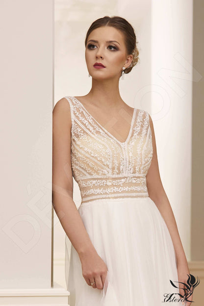 Abir Open back A-line Sleeveless Wedding Dress 2