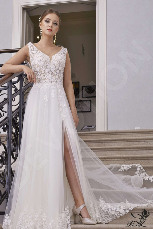 Fabiana A-line V-neck Ivory Wedding dress