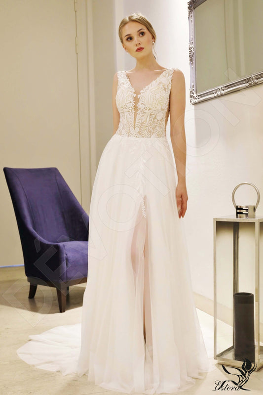 Hana A-line V-neck Ivory Wedding dress