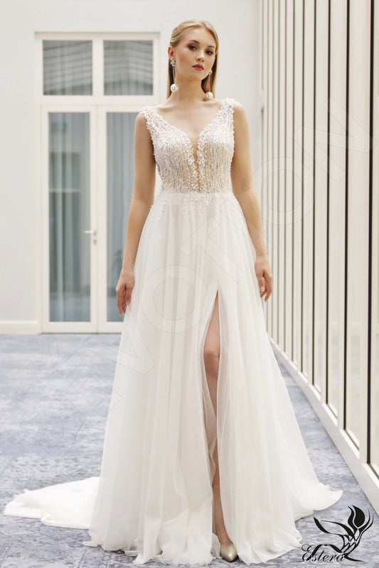 Marcela A-line V-neck Ivory Wedding dress