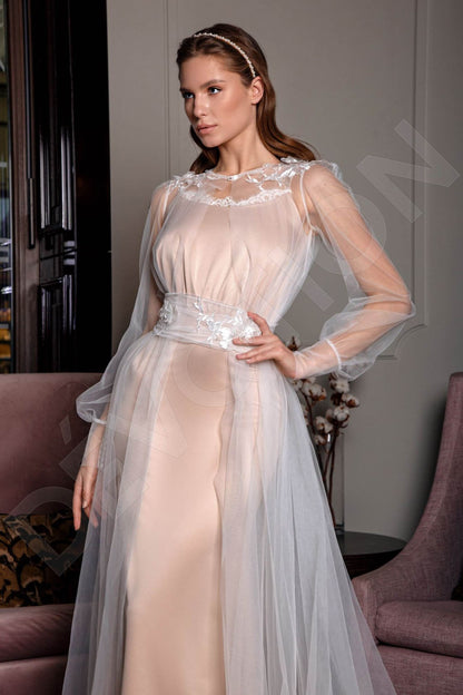 Bell Full back A-line Long sleeve Wedding Dress Front