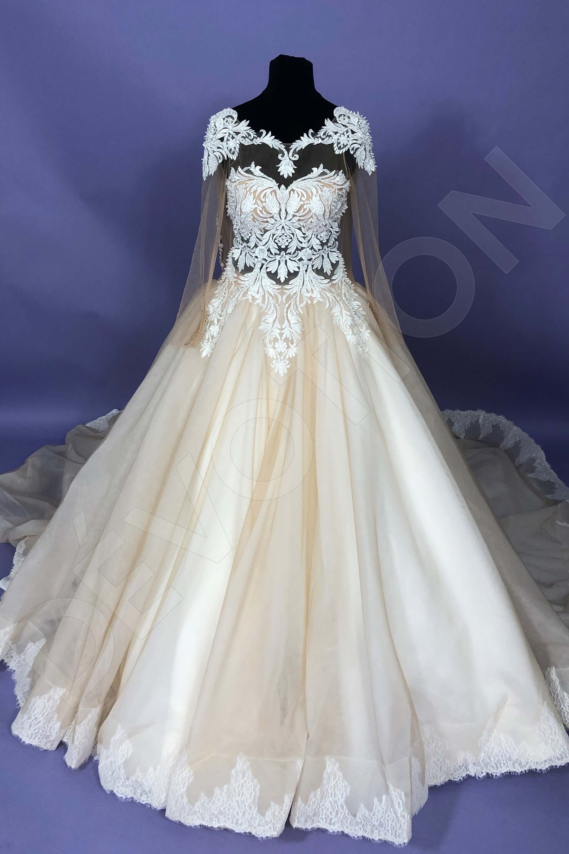 Stella Princess/Ball Gown Boat/Bateau Milk Cappuccino Wedding dress