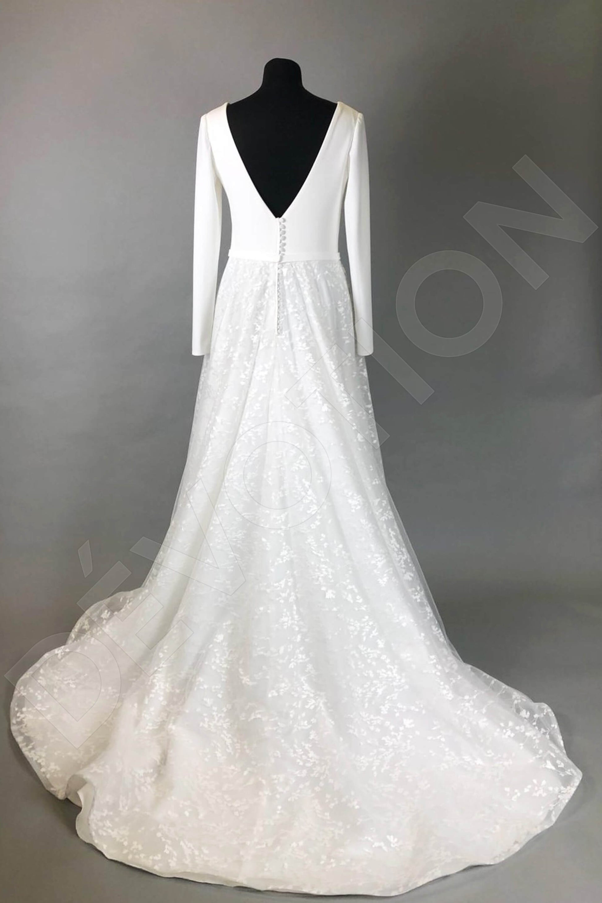 Bonna A-line V-neck Milk Wedding dress