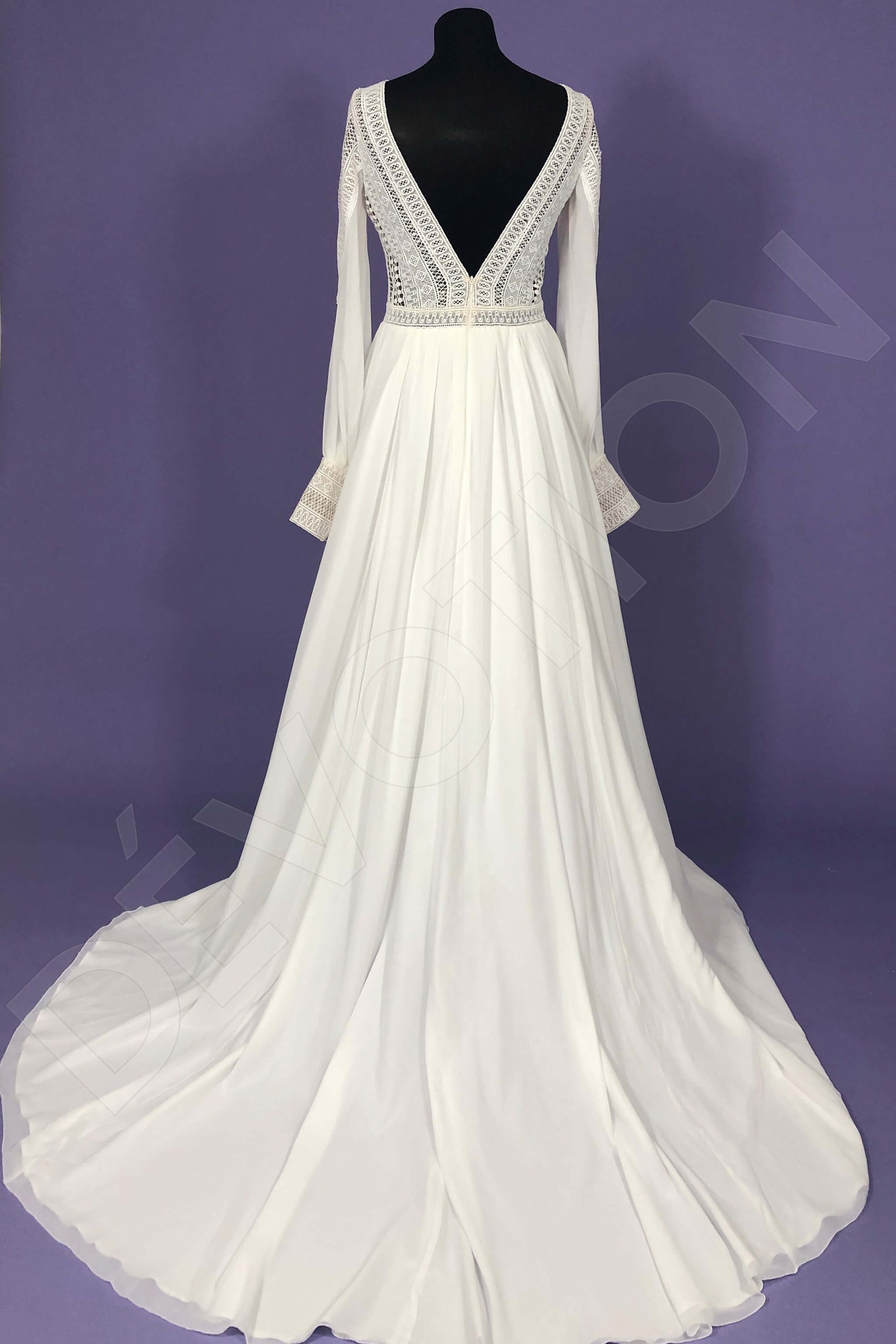 Shelly A-line V-neck Milk Wedding dress