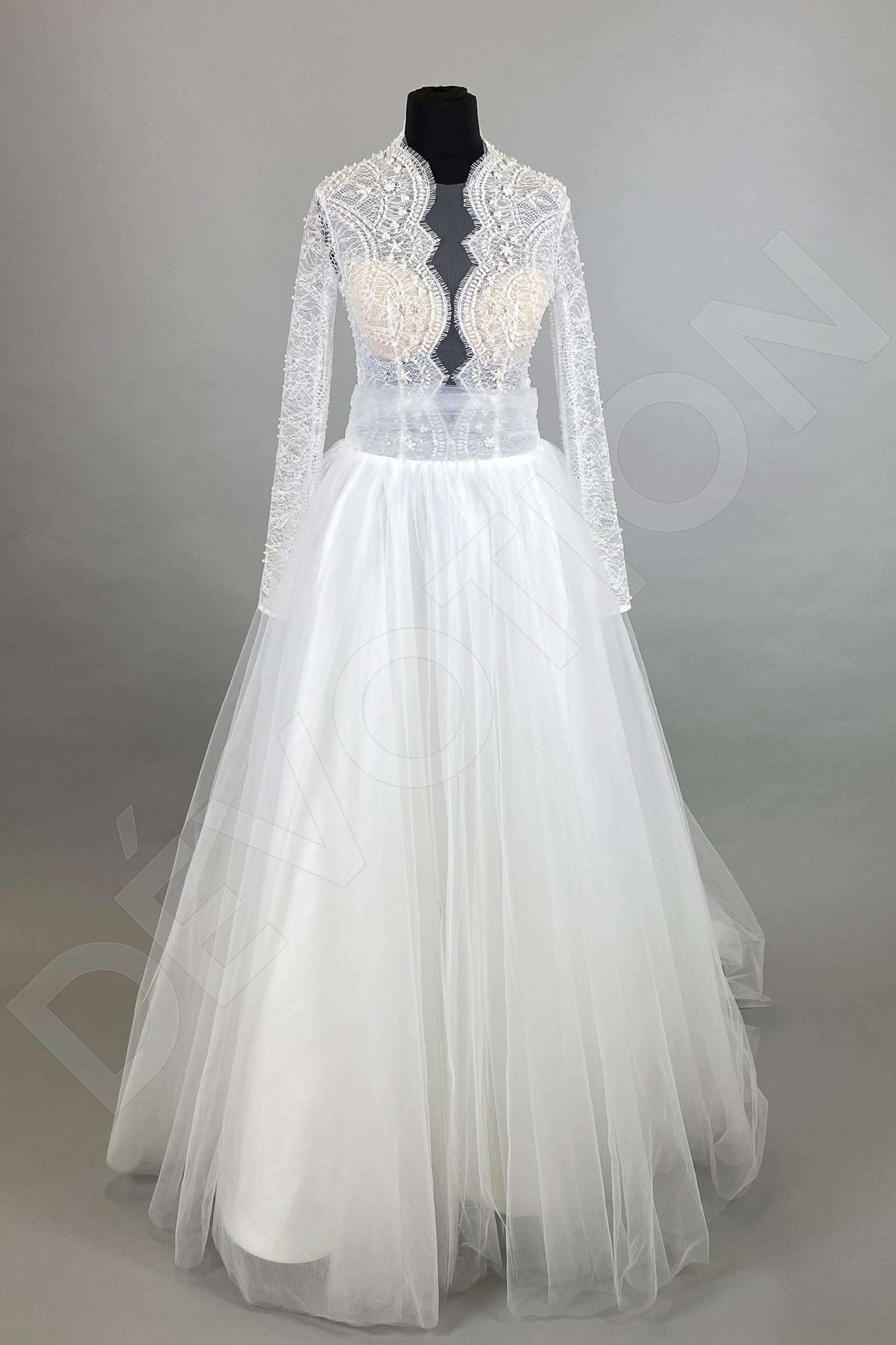 Marvel A-line Illusion Milk Wedding dress