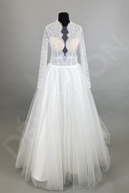 Marvel Full back A-line Long sleeve Wedding Dress 8