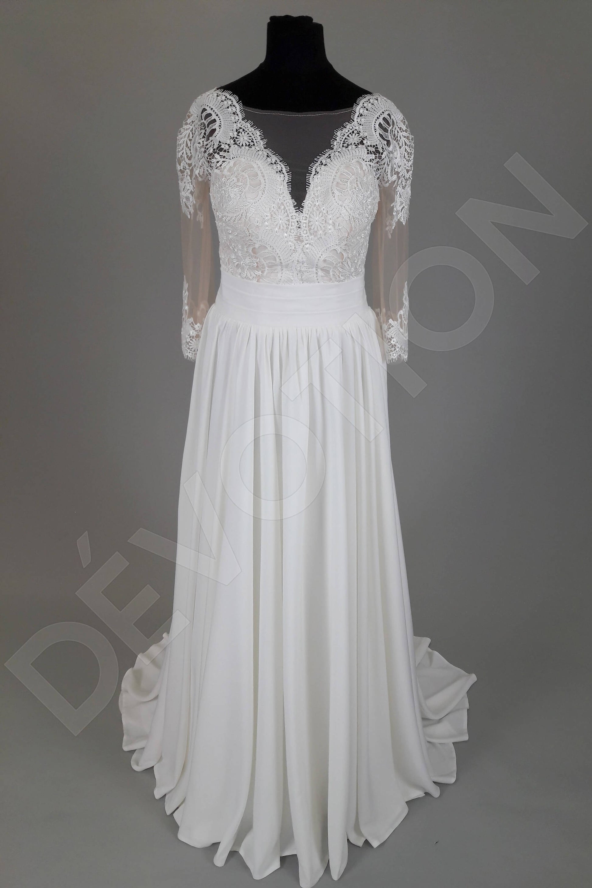 Pancy A-line V-neck Milk Wedding dress