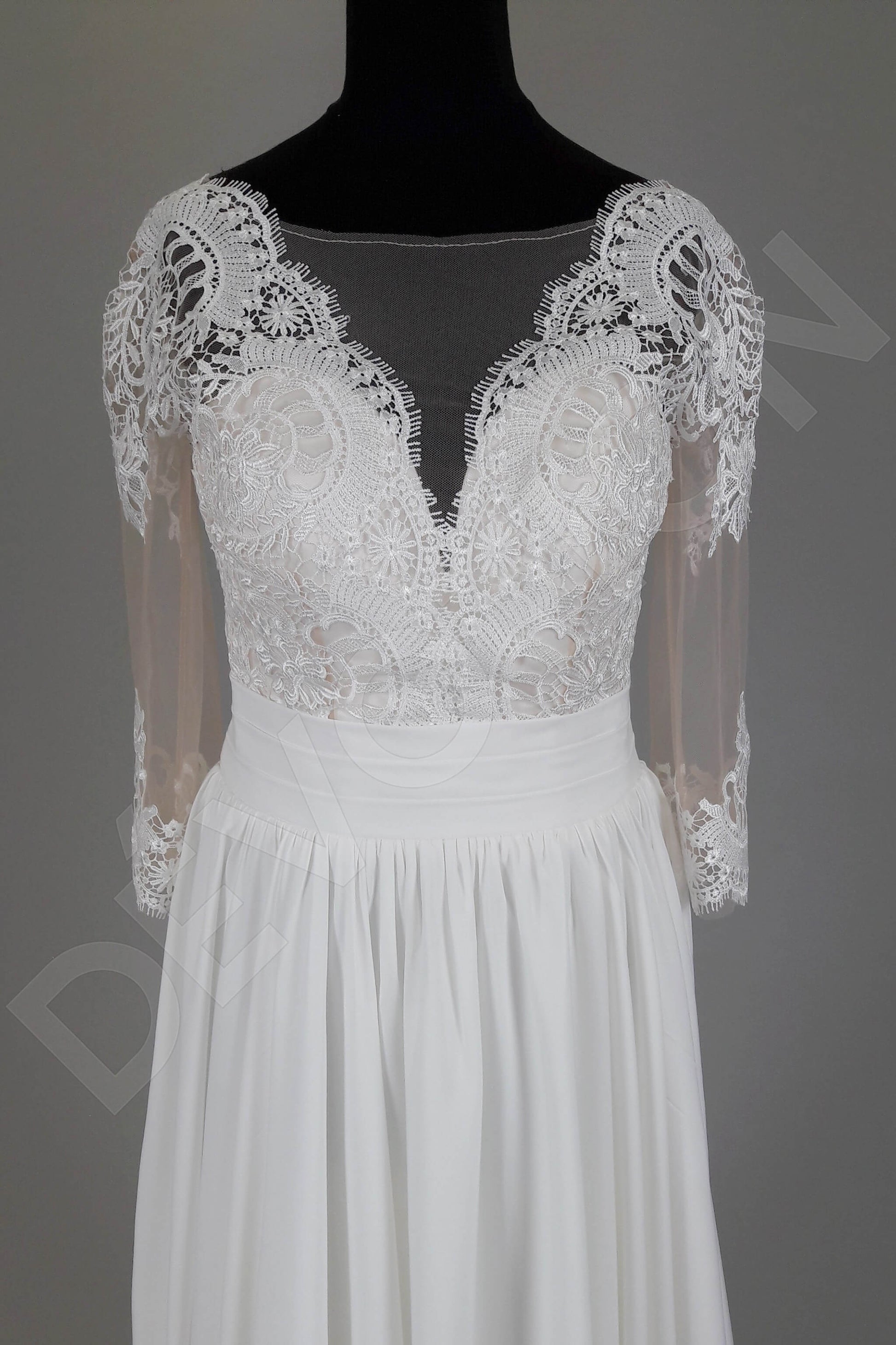 Pancy A-line V-neck Milk Wedding dress