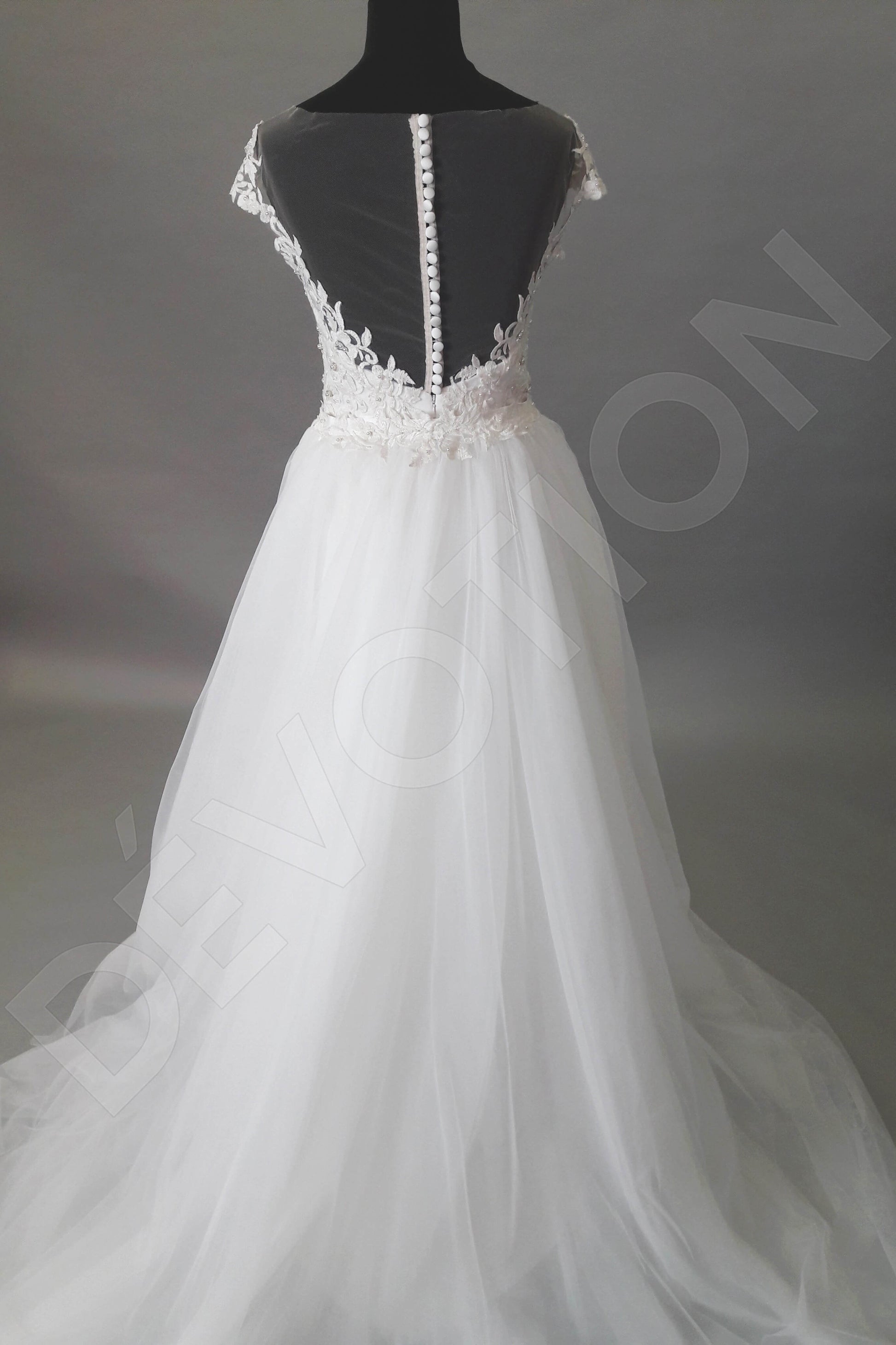 Reva Trumpet/Mermaid Illusion Champagne Wedding dress