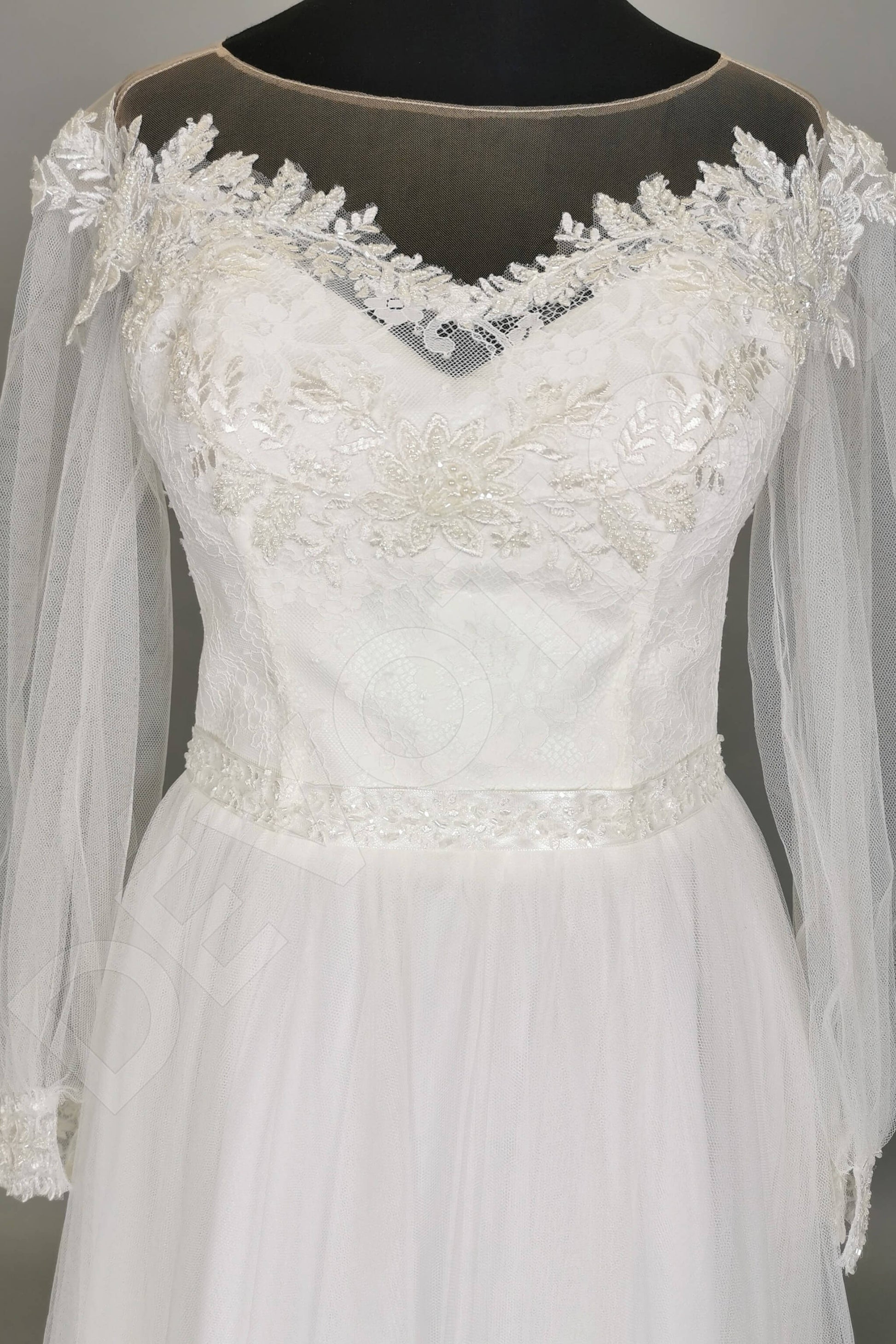 Annoris A-line Illusion Ivory Wedding Dress