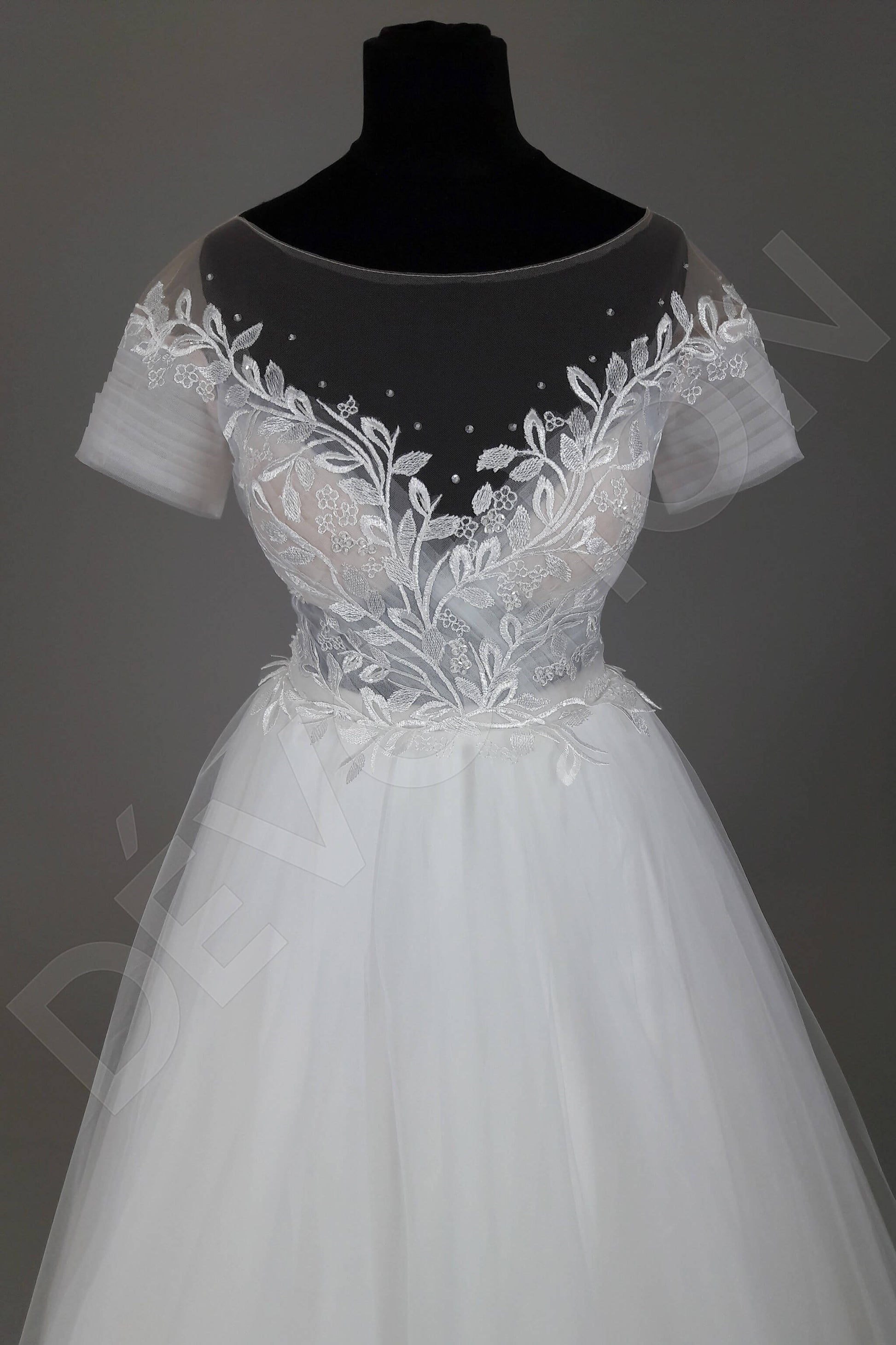 Yenene Princess/Ball Gown Boat/Bateau Ivory Nude Wedding dress