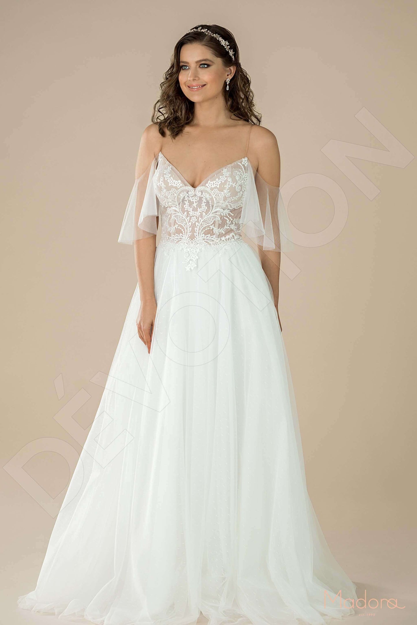 Aconite Open back A-line Straps Wedding Dress Front