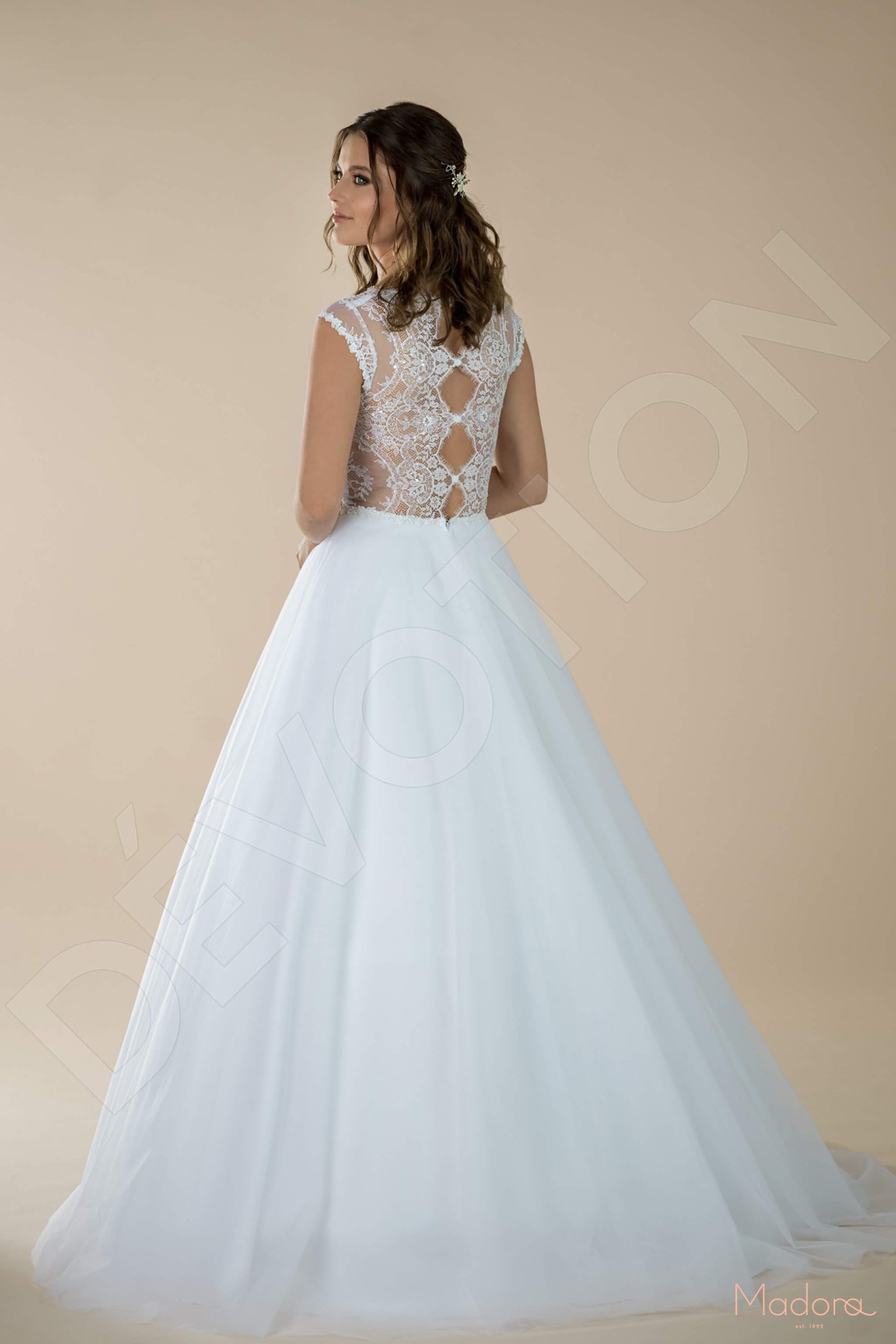 Ageratta A-line Jewel White Wedding dress