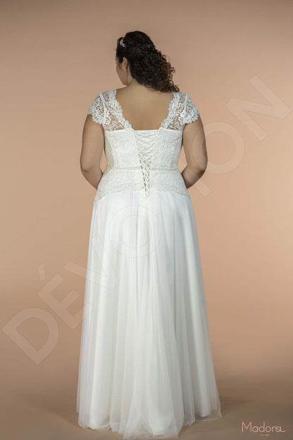 Ballona Open back A-line Short/ Cap sleeve Wedding Dress Back