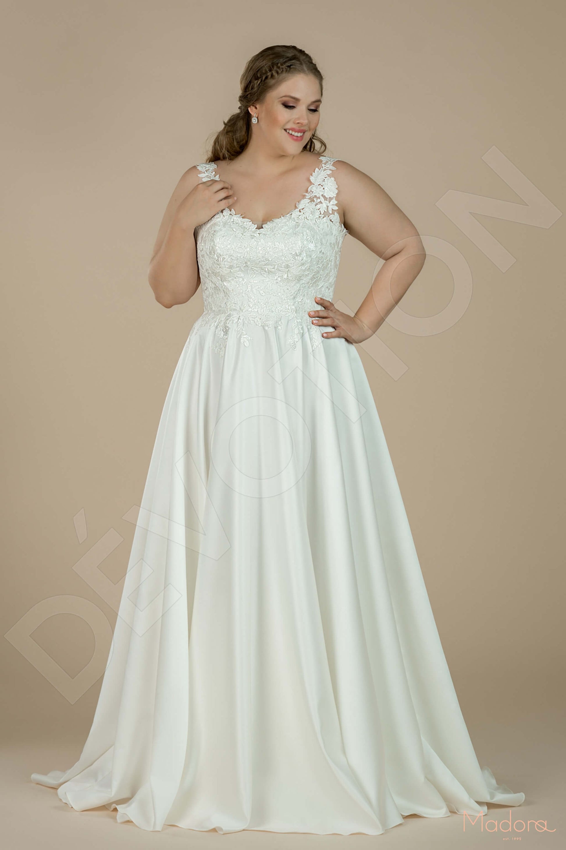 Harlow A-line V-neck Ivory Wedding dress