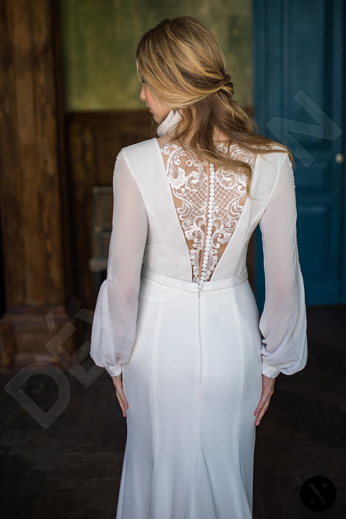 Rubia Full back Trumpet/Mermaid Long sleeve Wedding Dress 3