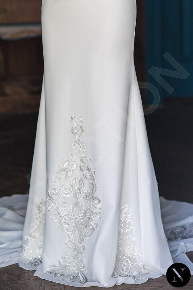 Rubia Trumpet/Mermaid Boat/Bateau Milk Wedding dress