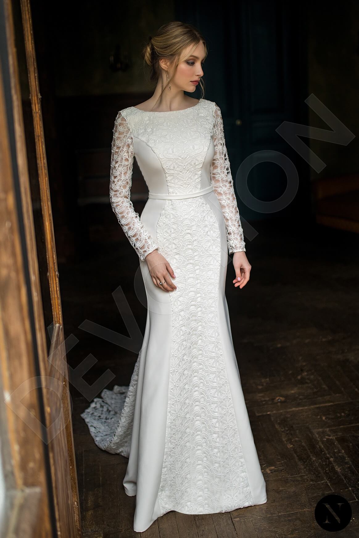 Rosaline Open back Trumpet/Mermaid Long sleeve Wedding Dress Front