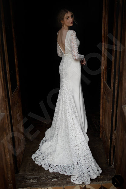 Rosaline Open back Trumpet/Mermaid Long sleeve Wedding Dress Back