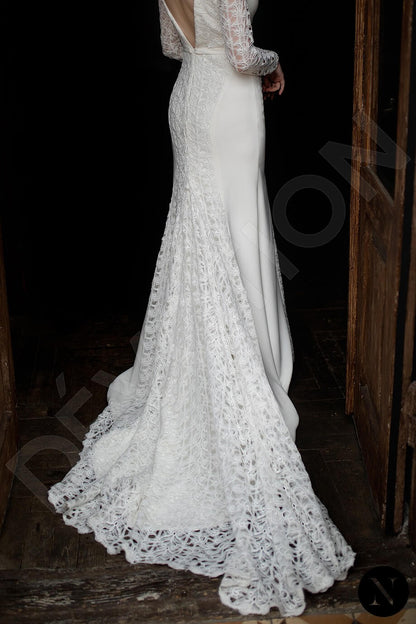 Rosaline Open back Trumpet/Mermaid Long sleeve Wedding Dress 5