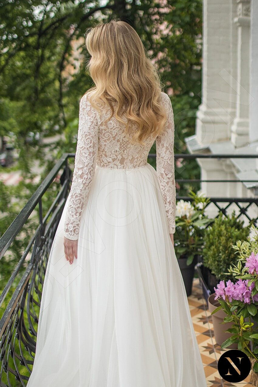 Liviana A-line V-neck Milk Wedding dress