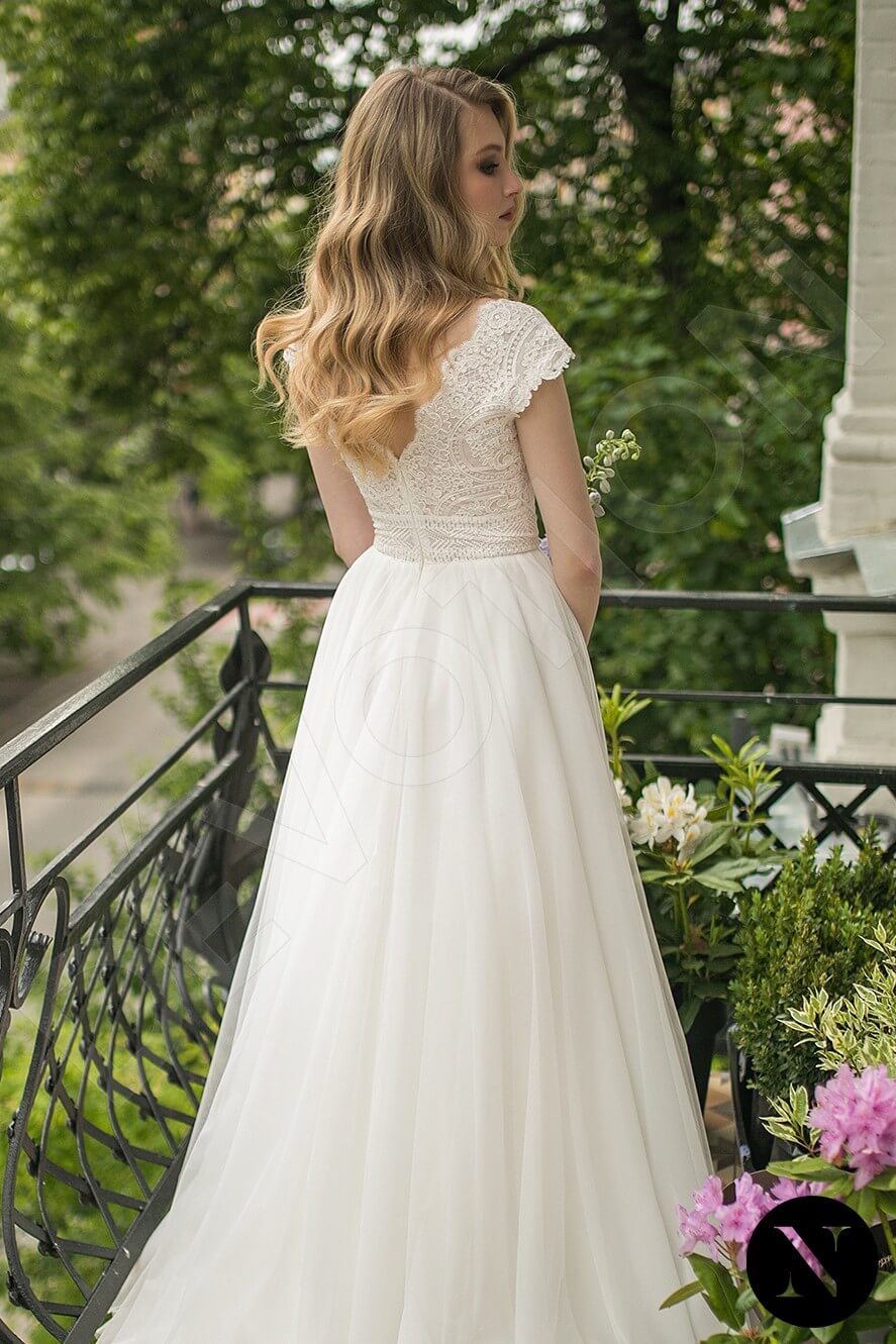 Genesis A-line Illusion Milk Wedding dress