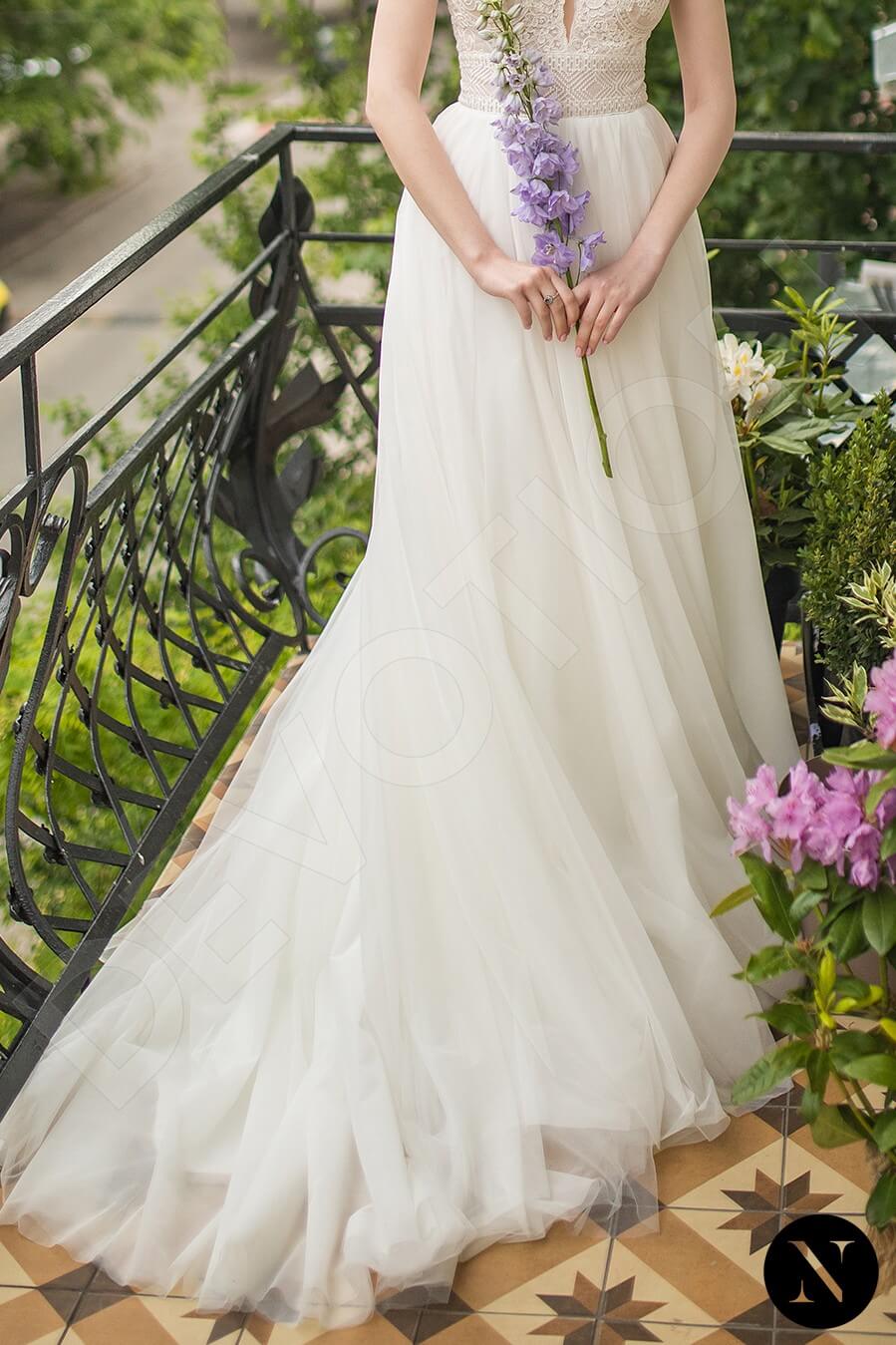 Genesis A-line Illusion Milk Wedding dress