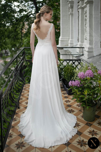 Emely Open back A-line Sleeveless Wedding Dress 3