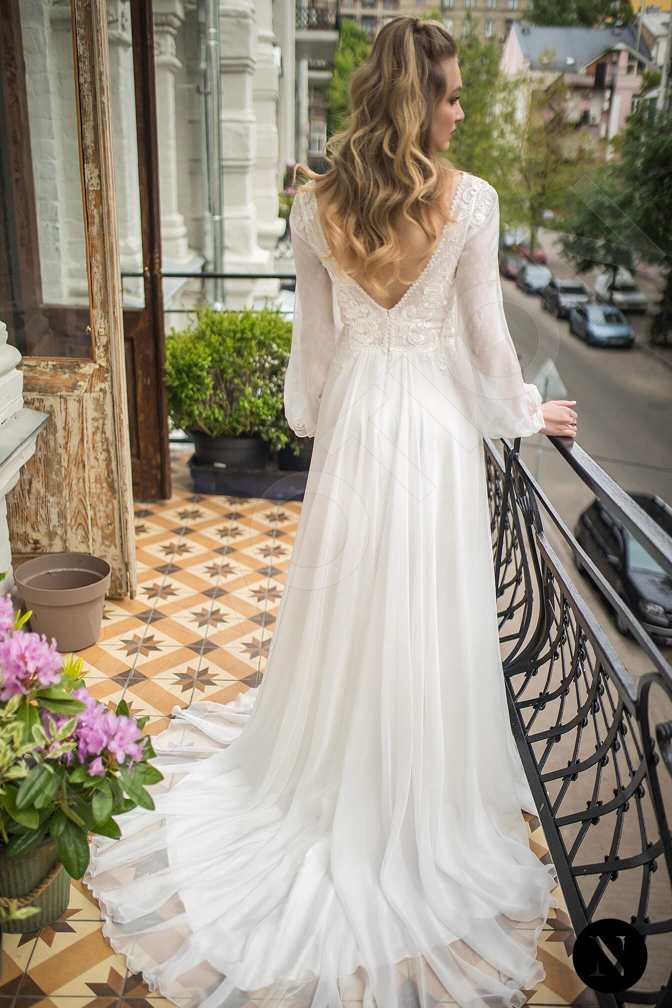 Camilia A-line Illusion Milk Wedding dress