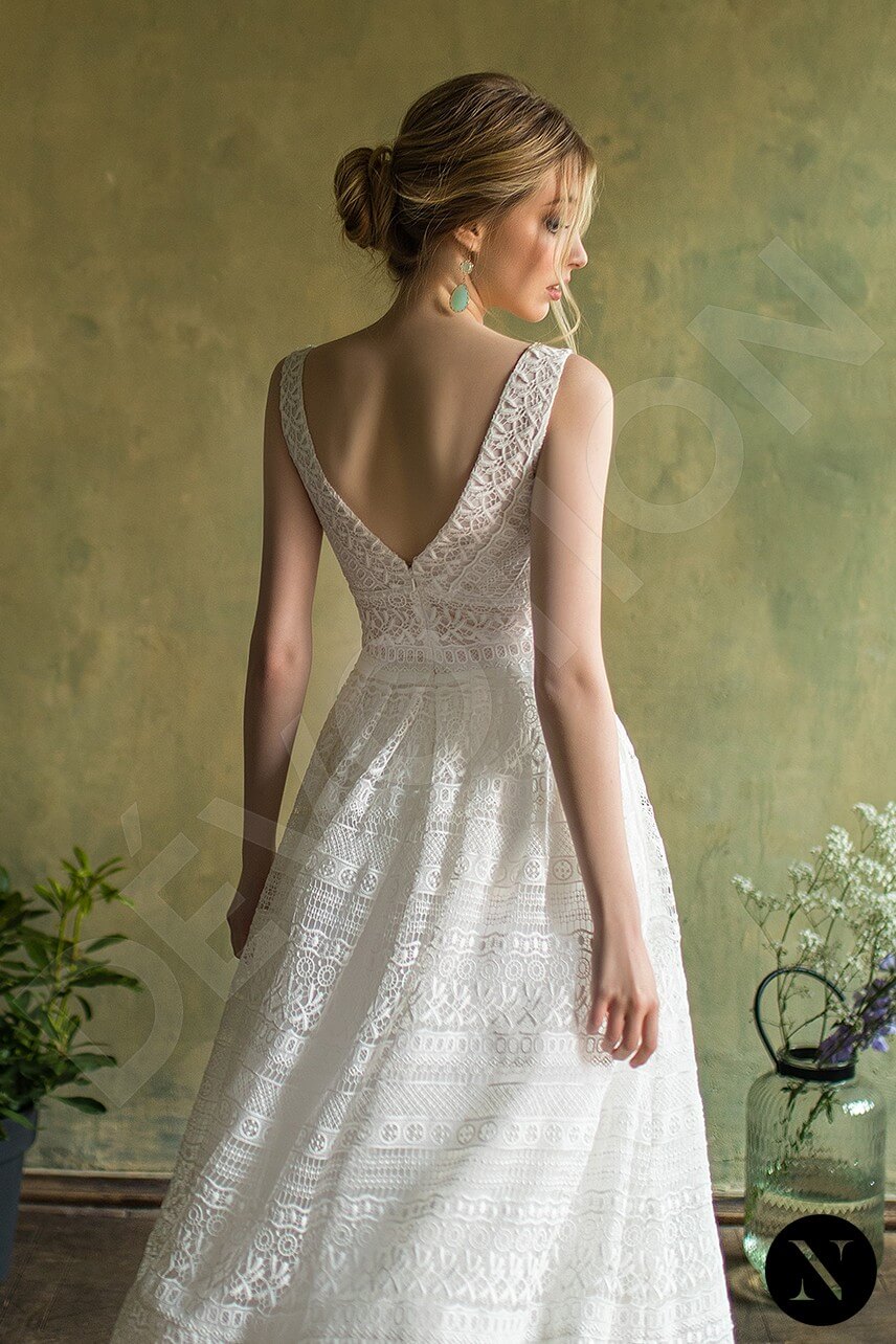 Bryar A-line V-neck Milk Wedding dress