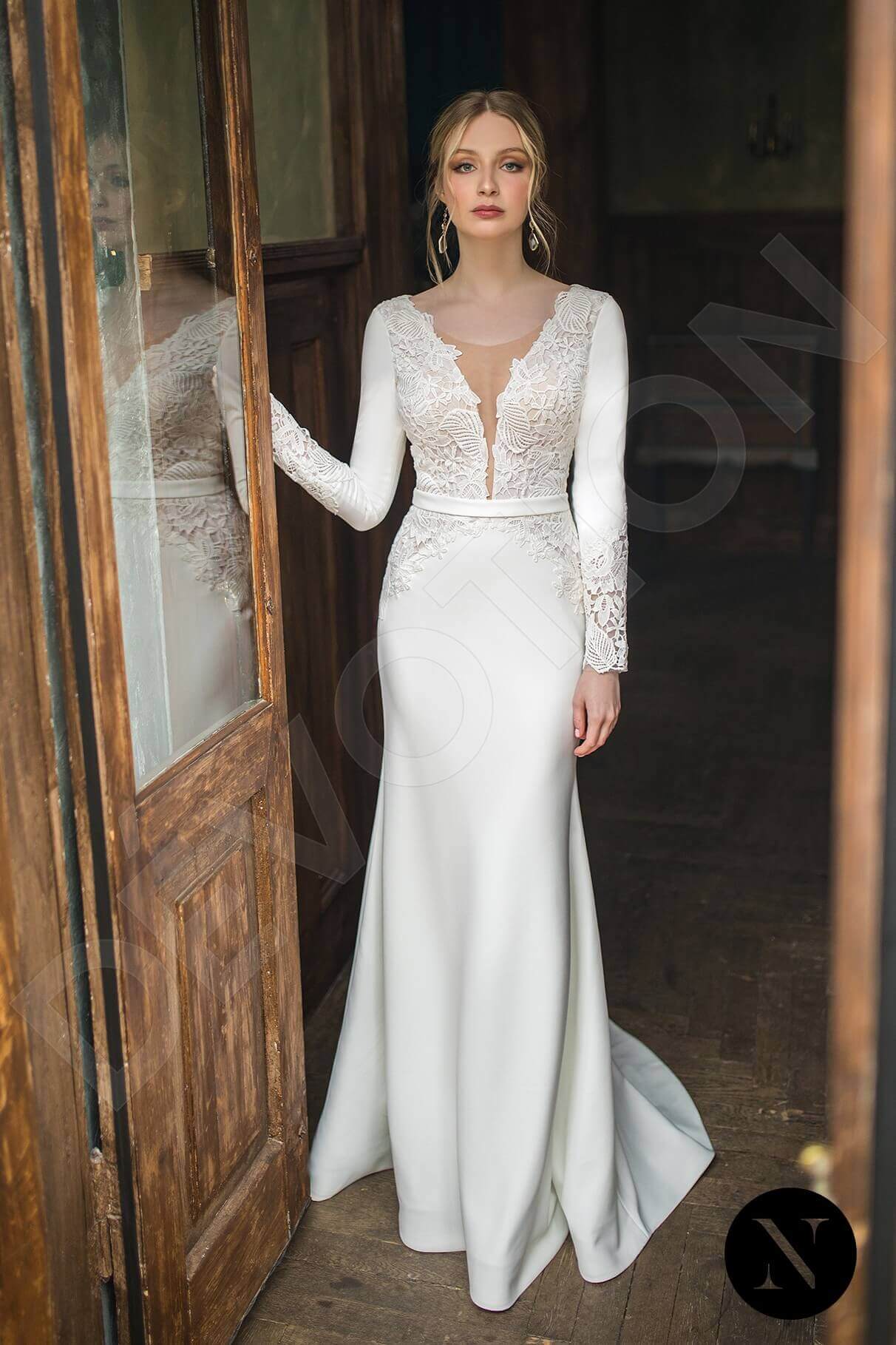 Abigail Trumpet/Mermaid Illusion Milk Wedding dress