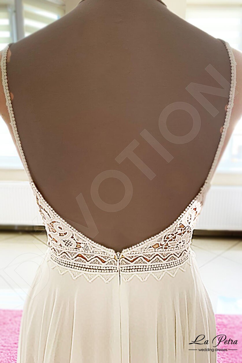 Jilly A-line V-neck Milk Nude Wedding dress